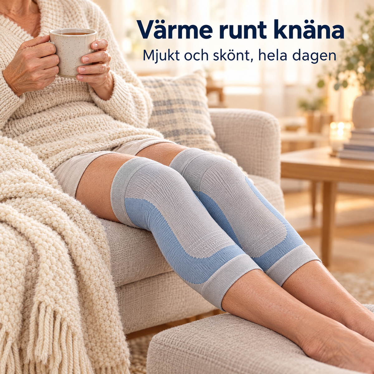Värme runt knäna – värmande knästöd i soffan