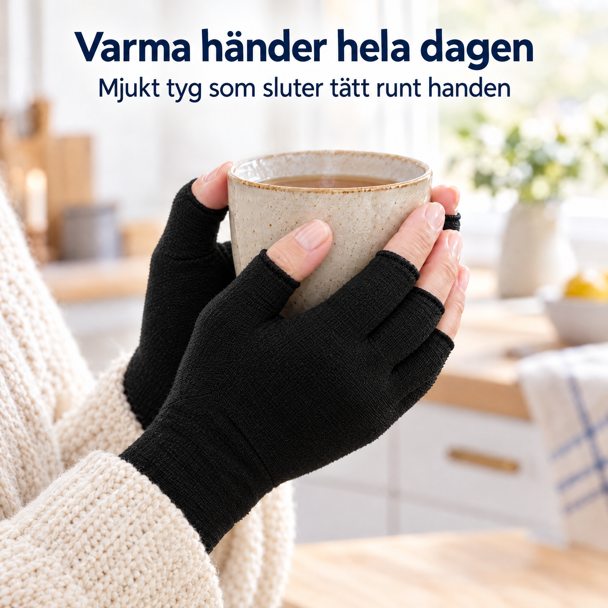 Varma händer hela dagen med kompressionshandskar
